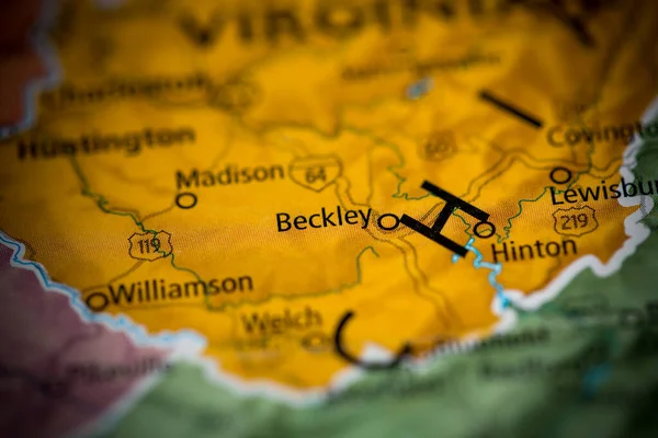 Beckley Virginia Occidental Usa Mapa —  Fotos de Stock