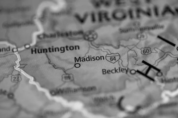 Madison West Virginia Usa Map — Stok fotoğraf