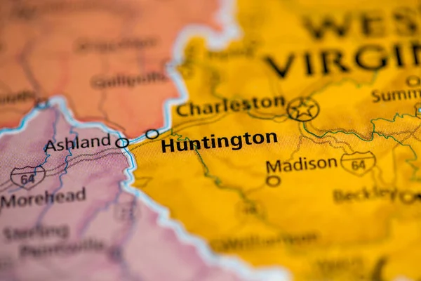 Huntington Virgínia Ocidental Eua Mapa — Fotografia de Stock