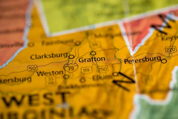 Grafton West Virginia Usa Map — Stok fotoğraf