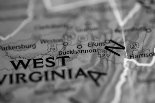 Buckhannon Virginia Occidental Usa Mapa —  Fotos de Stock