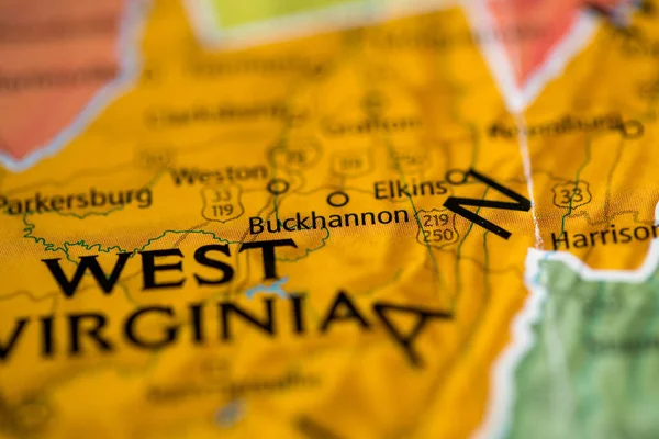 Buckhannon West Virginia Usa Map — Stok fotoğraf