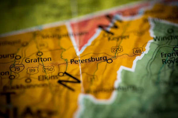 Petersburgo Virgínia Ocidental Eua Mapa — Fotografia de Stock