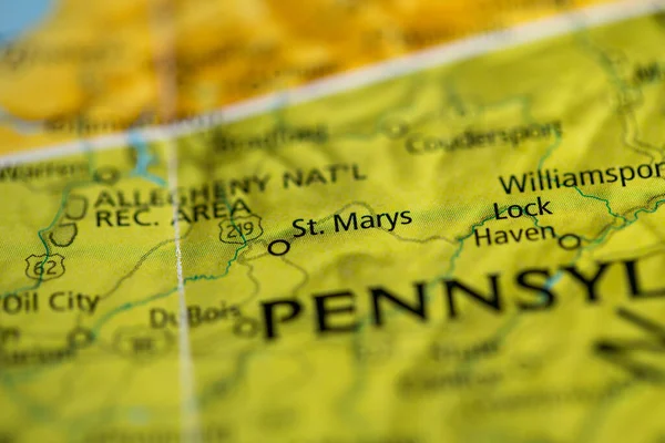 Marys Pennsylvania Usa Map — Stok fotoğraf