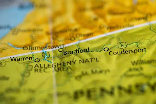 Bradford Pennsylvania Usa Map — Stok fotoğraf