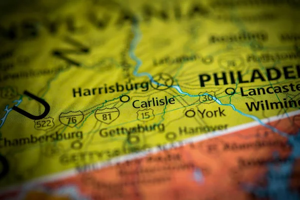 Carlisle Pennsylvania Usa Map — Stock fotografie