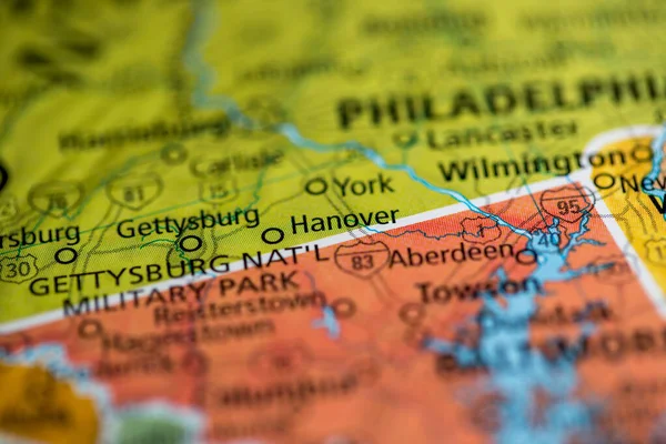 Hanover Pennsylvania Usa Map — Stock fotografie