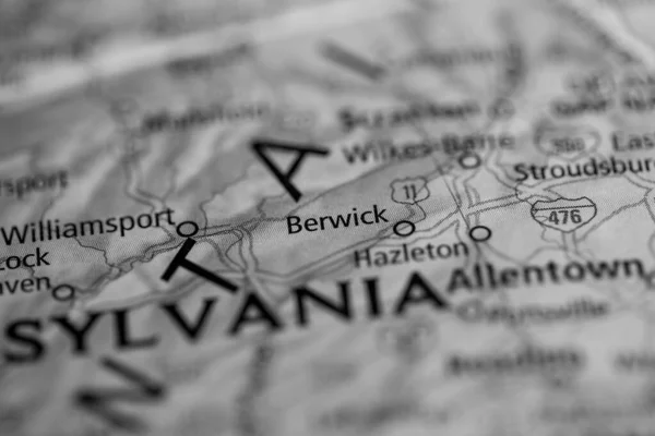 Berwick Pensilvânia Eua Mapa — Fotografia de Stock