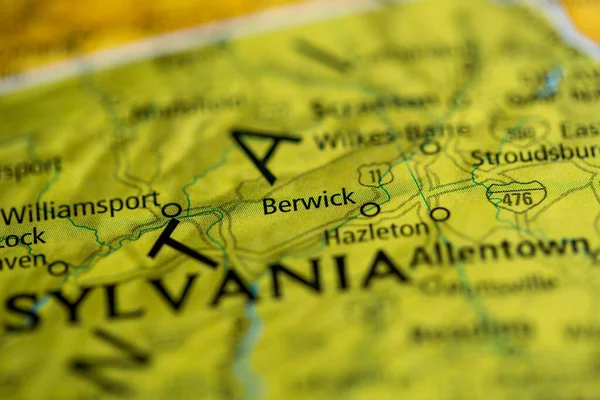 Berwick Pennsylvania Usa Map — Stock fotografie