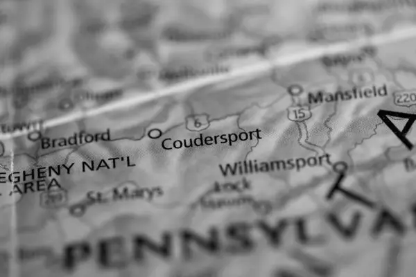 Coudersport Pennsylvania Usa Map — Stok fotoğraf