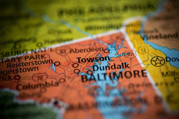 Towson Maryland Usa Map — Fotografia de Stock
