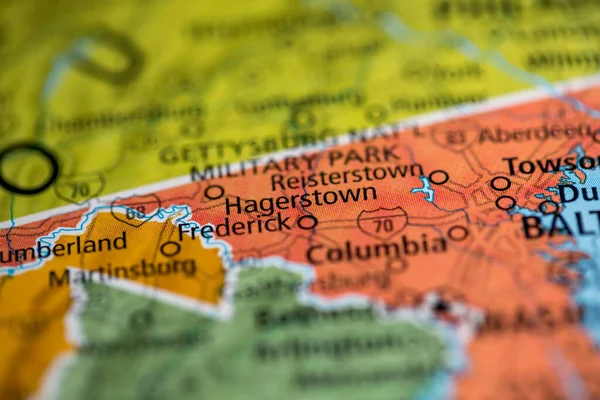 Hagerstown Maryland Usa Mapa —  Fotos de Stock