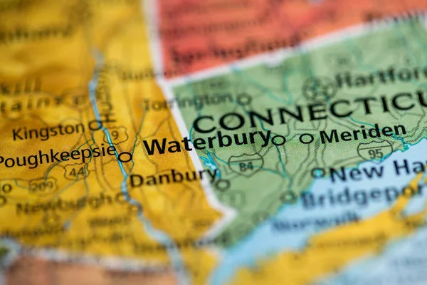 Waterbury Connecticut Eua Mapa — Fotografia de Stock