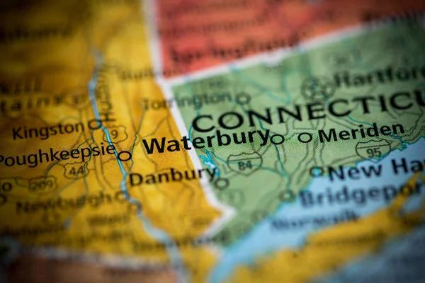 Waterbury Connecticut Usa Mapě — Stock fotografie