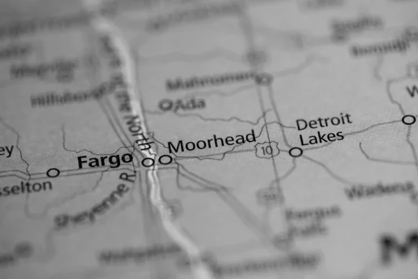 Moorhead Minnesota Stany Zjednoczone Mapie — Zdjęcie stockowe