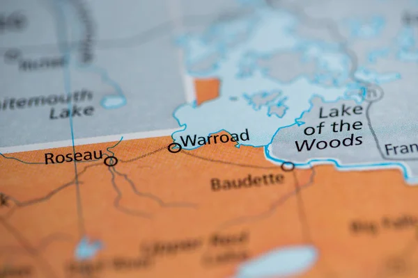 Warroad Minnesota Usa Map — Stock fotografie