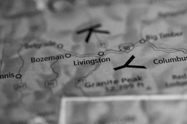 Livingston Montana Usa Mapa —  Fotos de Stock