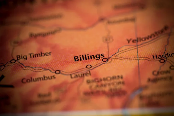 Billings Montana Usa Mapa —  Fotos de Stock