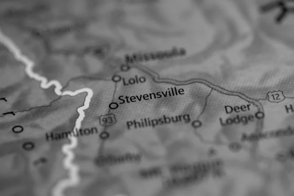 Stevensville Montana Usa Map — Fotografia de Stock