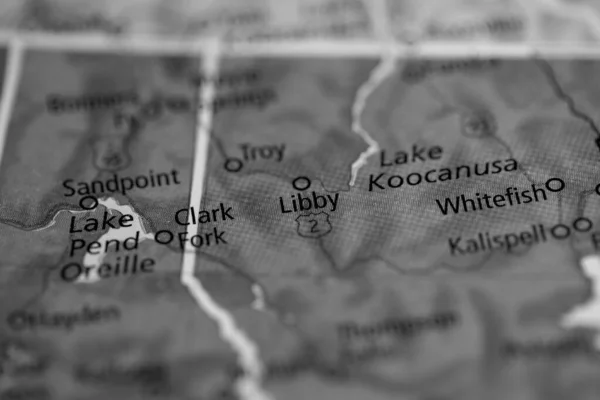 Libby Montana Usa Mapa —  Fotos de Stock