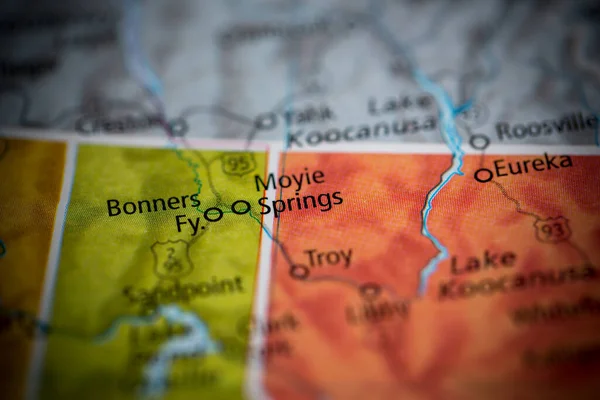 Moyie Springs Idaho Eua Mapa — Fotografia de Stock