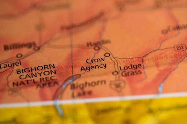 クロウエージェンシー モンタナだ 地図上のアメリカ — ストック写真