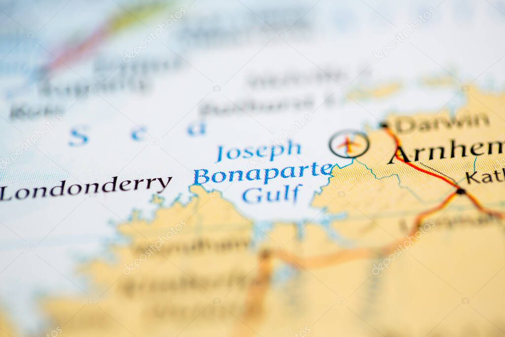 Joseph Bonaparte Gulf. Australia on the map 