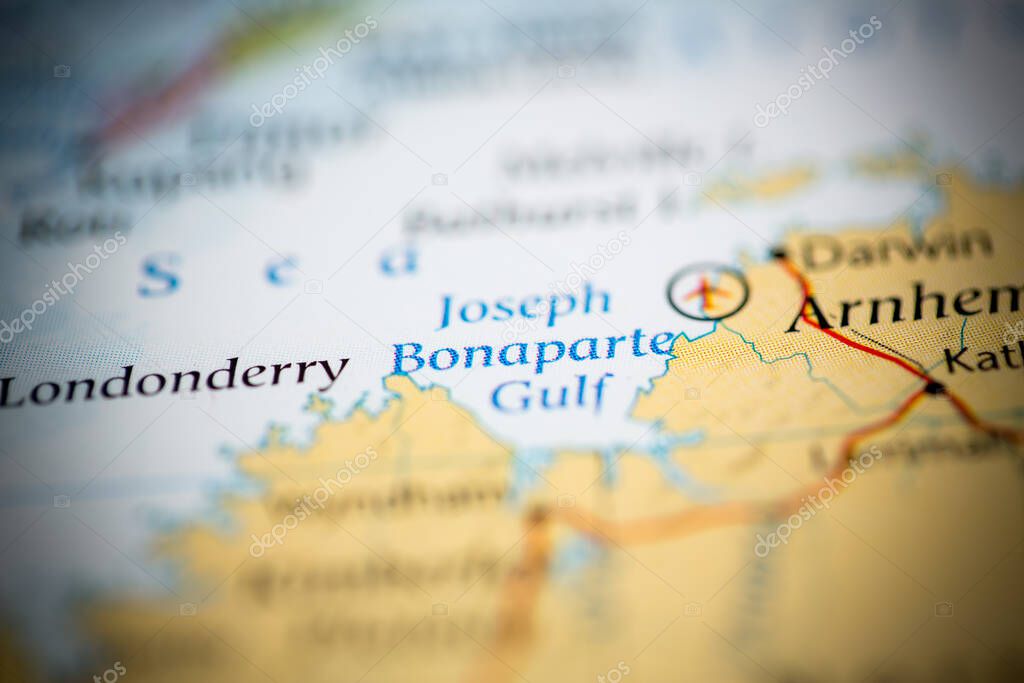 Joseph Bonaparte Gulf. Australia on the map 