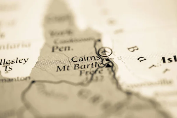 Cairns Australia Sulla Mappa — Foto Stock