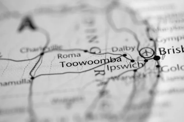 Toowoomba Austrálie Mapě — Stock fotografie