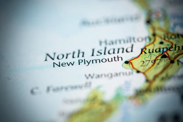 Nuova Plymouth Nuova Zelanda Sulla Mappa — Foto Stock