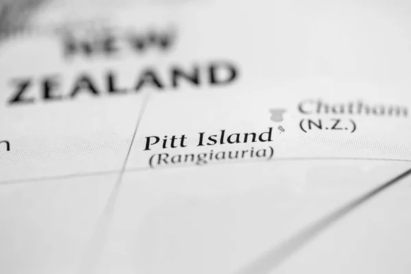 Ilha Pitt Nova Zelândia Mapa — Fotografia de Stock