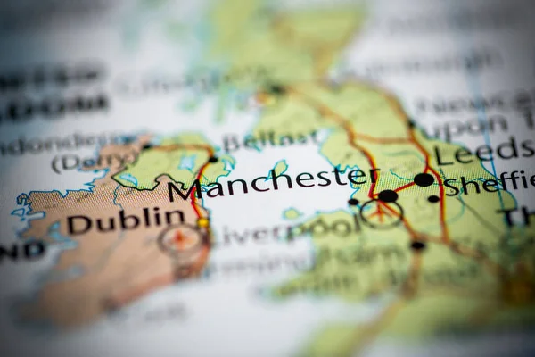 Manchester Reino Unido Mapa — Foto de Stock