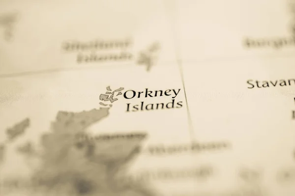 Isole Orcadi Regno Unito Sulla Mappa — Foto Stock