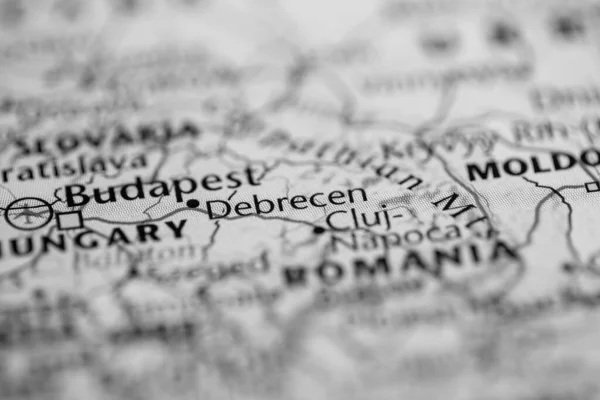 Debrecen Hungria Mapa — Fotografia de Stock