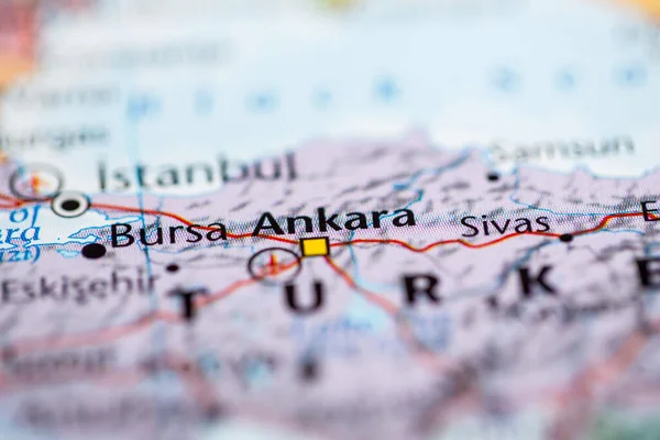 Ancara Turquia Mapa — Fotografia de Stock