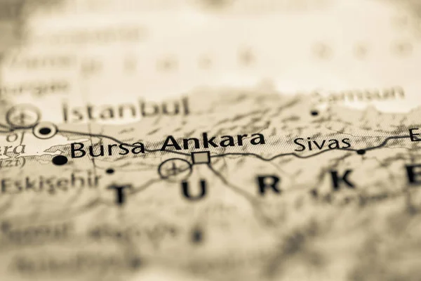 Άγκυρα Τουρκία Στο Χάρτη — Φωτογραφία Αρχείου