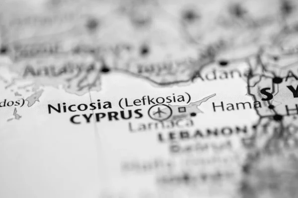 Nicósia Chipre Mapa — Fotografia de Stock