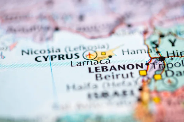Larnaca Chipre Mapa — Fotografia de Stock