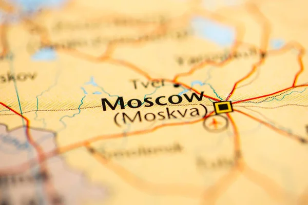 Mosca Russia Sulla Mappa — Foto Stock
