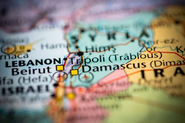 Trípoli Líbano Mapa — Fotografia de Stock
