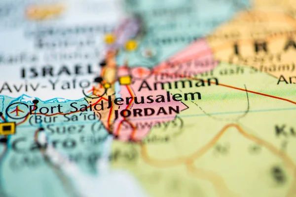 예루살렘 지도에 이스라엘 — 스톡 사진