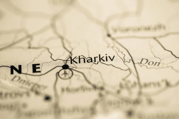 Kharkiv Ucrania Mapa — Foto de Stock