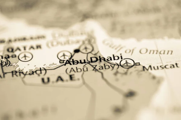 Абу Даби Объединенные Арабские Эмираты Карте — стоковое фото