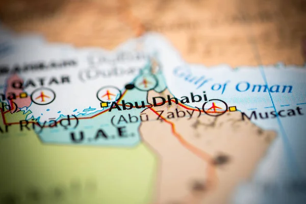 Abu Dhabi Emiratos Árabes Unidos Mapa — Foto de Stock