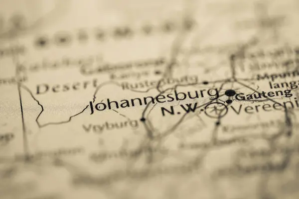 Γιοχάνεσμπουργκ Νότια Αφρική Στο Χάρτη — Φωτογραφία Αρχείου