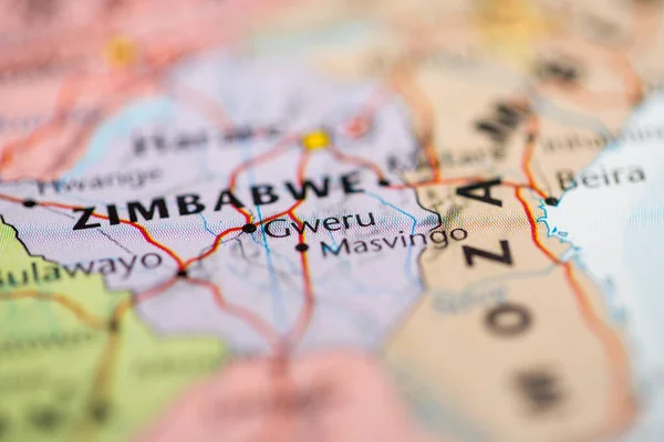 Gweru Zimbabwe Sulla Mappa — Foto Stock