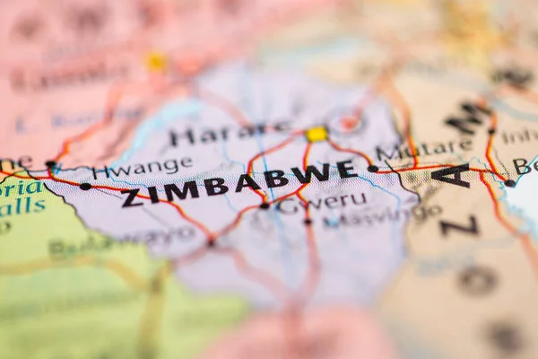 Zimbabwe Sulla Mappa — Foto Stock