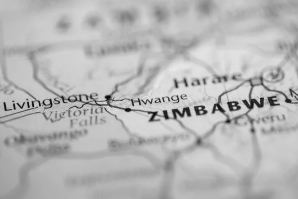 Wieszaj Zimbabwe Mapie — Zdjęcie stockowe