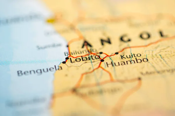 Lobito Angola Mapa — Foto de Stock